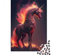 Fire Unicorn Mythic 1000 Pc Eco-Friendly Paper Puzzle Adult Hobbyists Portable Mind Decompression Hours Entertainment 52x38cm/1000pcs