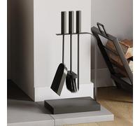 Fire Vida 4 Piece Aston Fire Companion Set, Black Fireside Fireplace