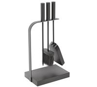 Fire Vida 4 Pieces Aston Fire Companion Set, Black Fireside Fireplace