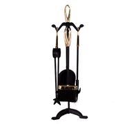 Fire Vida Buxton 5 Piece Companion Set, Black & Brass