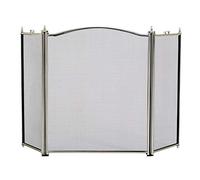 Fire Vida Denton Fire Screen 3 Panel Pewter Guard Cover Spark Shield Protector Fireside