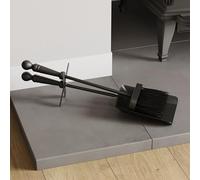 Fire Vida Hearth Shovel And Brush Set, Black Fireside Fireplace Tidy