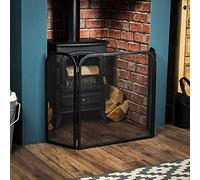Home Discount Fire Vida Roxby Fire Screen Spark Guard Square, Black