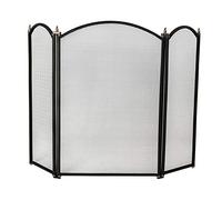 Fire Vida Selby 3 Panel Fire Screen Spark Fire Guard, Metal, Black