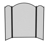 Fire Vida Selby 3 Panel Fire Screen Spark Guard, Black