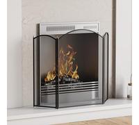 Fire Vida Selby 3 Panel Fire Screen Spark Guard, Black