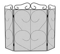 Fire Vida Tapton 3 Panel Fire Screen/Spark Fire Guard, Metal, Black