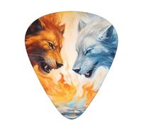 Fire Vs Ice Art 12 Pcs Guitar Picks, 0.46mm/0.71mm/0.96mm Thickness, Guitar Plectrum With Storage Case For Acoustic-Electric Guitar Ukulele Bass