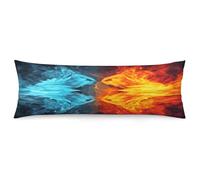 Fire Vs Ice Art Body Pillow Cover Soft Skin-Friendly Pillowcase Ultra Soft and Breathable Pillow Case with Hidden Zipper Cooling Body Pillow Pillowcase Long Pillow Case
