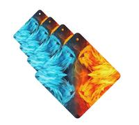 Fire vs ice art Car Air Fresheners Cards Set of 4 Pieces Personalized Car Fresheners Gifts for Men Women Auto Aromatherapy Tablets Hanging Scented Cards for Wardrobe Bathroom
