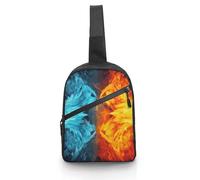 Fire Vs Ice Art Crossbody Backpacks for Women Men Casual Cross Chest Bag Sling Pack Hiking Daypack