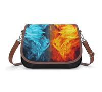 Fire Vs Ice Art Crossbody Bags for Women Sling Bag with Adjustable Strap, Crossbody Purse for Everyday & Travel