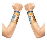 Fire Vs Ice Art Elastic Wrist Support, Sports Wristband For Basketball Tennis Golf Gym Workout, 2 Pack