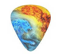 Fire Vs Ice Art Guitar Paddle Set Of 12, Suitable For Guitar, Yukri, 3 Thicknesses