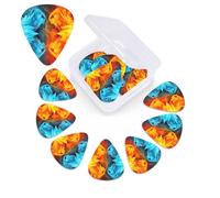 Fire vs ice art Guitar Picks 12 Pack Plectrums with Organizer Box, 3 Different Thickness Includes Thin Medium Heavy Picks