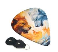 Fire Vs Ice Art Guitar Plectrums, 6 Guitar Plectrums, Double Sided Printing, For Acoustic Guitar, Bass, Ukulele, Electric Guitar (0.46 Mm 0.71 Mm 0.96 Mm)