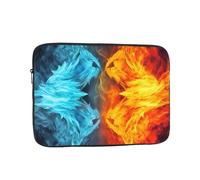 Fire vs ice Art Laptop Bag 17 inch Business Briefcase Gifts for Men Women Water Resistant Laptop Sleeve Carry On Laptop Case Shockproof Protective Computer Bag Notebook Case