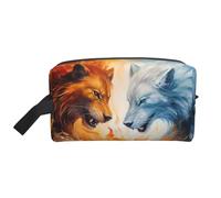 Fire Vs Ice Art Portable Large-Capacity Travel Toiletry Bag (Print Models) Waterproof Makeup Storage Bag for Men and Women for Business Trips, Fitness, Bathroom, Daily Storage