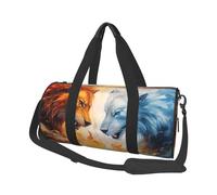 Fire Vs Ice Art Round Travel Duffel Bag - Large Capacity Durable Carry-On Bag for Vacation, Gym, Short Trips