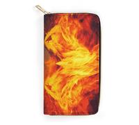 Fire Vs Ice Art Slim Thin Credit Card Wallet, PU Leather Bifold Cash Wallet, Zipper Coin Pocket Id Window Wallet Storage Bag Wallet Coin Purse Pouch Change Holder Small with Zipper for Men And Women