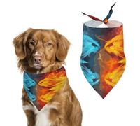Fire Vs Ice Art Spring Summer Dog Bandanas Soft, Dog Scarf Washable Triangle, Pet Bandana Cute Outdoor Accessories for Small Dogs Cat Pet