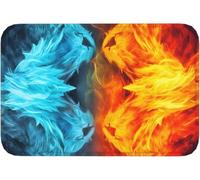 Fire Vs Ice Mat Entry Stylish Entrance Rug Backed Dust Welcome Mat For Dogs Front Door Patio 40 X 60Cm