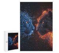 Fire Vs. Ice Wildlife Energy Battle - Displayable Picture Puzzle, 1000 PCS, Creative Indoor Hobby - for A Rewarding Weekend Challenge