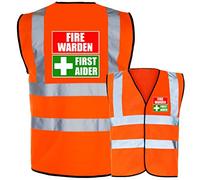 Fire Warden First Aider Combined Yellow or Orange Hi Vis Safety Vest/Hi Viz Waistcoat supplied by Simply Hi Vis Clothing UK