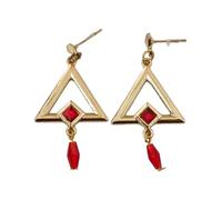 Fire Warrior Cosplay Earrings - Pendant 3 x 4 cm, XL, Zinc, No Gemstone
