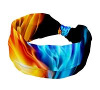 Fire Water Chinese Yin Yang Women’s Headbands Elastic Wide Turban Headband Soft Head Bands Non Slip Hairband for Yoga Workout Sport Running