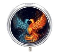 Fire Water Phoenix Pill Box Travel Pill Case for Purse Pocket