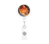 Fire Water Retractable Badge Holder with Alligator Clip Keychain Badge Clip Lightweight Retractable Badge Reels Funny ID Card Holders for Nurses Teachers Office Worker