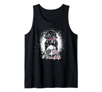 Fire Wife Life Firefighter's Wife Bleached Women Messy Bun Tank Top