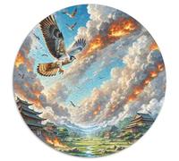 Fire-Winged Falcon Soaring 1000 Pieces Jigsaw Puzzles for Adults And Kids Art Round Puzzle Impossible Hard Challenging for Adults Family Game Stress Reliever Expert Skill Level 1000pcs (67.5x67.5cm)