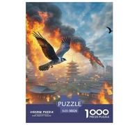 Fire-Winged Falcon Soaring 1000 Pieces Portable Jigsaw Puzzle Animal Age 3+ Quirky, Abstract Design, Fun Details, Educational, Challenging Puzzle Games 38x26cm/1000pcs