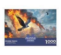 Fire-Winged Falcon Soaring 1000 Pieces Premium Jigsaw Animal Age 12+ Cool Collage Effect, Fun Details, Educational, Challenging Puzzle Games 38x26cm/1000pcs