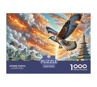 Fire-Winged Falcon Soaring 1000 Pieces Premium Jigsaw Animal Age 14+ for Adults Cool Collage Effect, Home Decoration, Educational, Challenging Puzzle Games 70x50cm/1000pcs