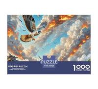 Fire-Winged Falcon Soaring 1000 Pieces Premium Jigsaw Animal Age 14+ for Adults Quirky, Abstract Design, Fun Details, Educational, Challenging 38x26cm/1000pcs