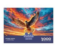 Fire-Winged Falcon Soaring 1000 Pieces Premium Jigsaw Animal Age 3+ Cool Collage Effect, Home Decoration, Educational, Challenging 70x50cm/1000pcs