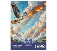 Fire-Winged Falcon Soaring 1000 Pieces Premium Jigsaw Animal Age 3+ Cool Collage Effect, Home Decoration, Educational, Challenging Puzzle Games 70x50cm/1000pcs