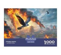 Fire-Winged Falcon Soaring 1000 Pieces Premium Jigsaw Animal Age 3+ Cool Collage Effect, Home Decoration, Educational, Challenging 70x50cm/1000pcs
