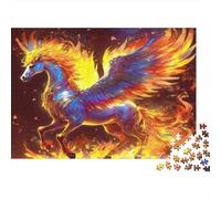 Fire Winged Horse 1000 Piece Premium Cardstock Jigsaw Puzzle for Couple Partners, Concentration Training, Indoor Leisure Fun, Perfect Housewarming Gift for New Home 70x50cm/1000pcs