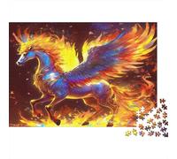 Fire Winged Horse Jigsaw Puzzles Puzzle for Adults Kids. 1000 Pieces Animal Impossible Challenge Toy Educational Game Home Decoration for Educational Games Gifts 38x26cm/1000pcs
