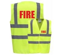 Fire Yellow High Visibility Hi Vis Viz Vest Safety Waistcoat, Printed By Brook Hi Vis Medium
