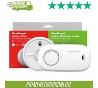 FireAngel Smoke and Carbon Monoxide Alarm 2-Pack - SB1-R Toast Proof Optical Smoke Alarm for Home and FA3313 10-Year Life Carbon Monoxide Detector with Replaceable Batteries - CO and Fire Safety Set