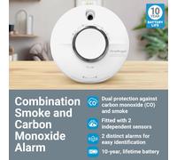 FireAngel Combination Smoke and Carbon Monoxide Alarm for Home SCB10R