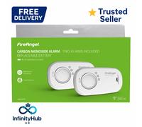 FireAngel Carbon Monoxide Alarm and Detector - FA3313 10-Year Sensor Life CO Alarm for Home with 1-Year Replaceable Batteries - Travel, Portable Carbon Monoxide Detector - CO Detector - 2-Pack - White
