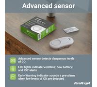 FireAngel FA3820 10 Year Sealed 10 year Battery Alarm Carbon Monoxide Detector