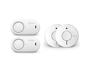 FireAngel FA3820-T2 10 Year Sealed Battery Alarm Carbon Monoxide & FireAngel Optical Smoke Alarm with 10 Year Sealed For Life Battery, FA6620-R-T2 - Twin Pack , White