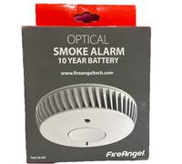 FireAngel Optical Smoke Alarm - FA6120 10-Year Battery Smoke Alarms for Home with Test/Silence Button - Early Smoke Detector Fire Alarm - White